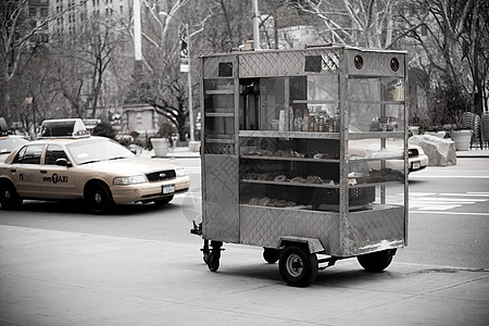 街上的餐车背景图片