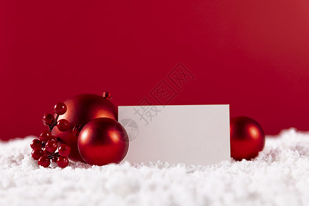 新年卡片圣诞球和圣诞卡片背景