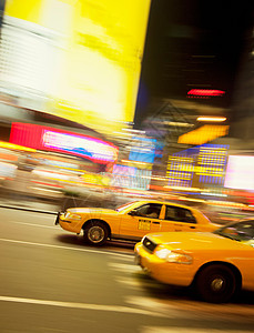 美国纽约市出租车运行中图片