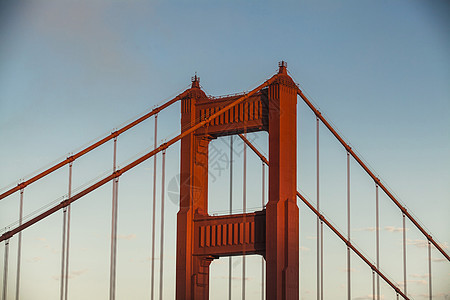 美国加利福尼亚旧金山金门大桥顶部图片