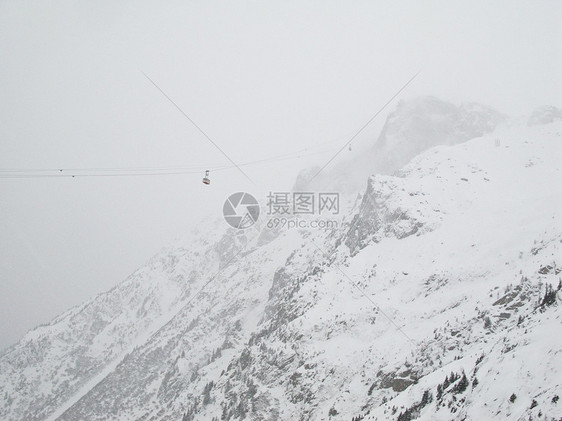 法国夏蒙尼阿尔卑斯山缆车图片