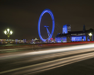 伦敦眼，郡政府，南岸，夜间，英国，伦敦图片