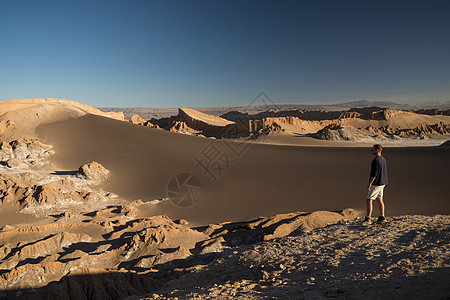 站在沙漠上的男子图片