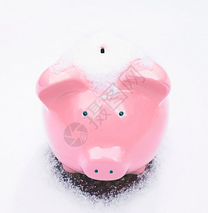 雪里的小猪存钱罐图片