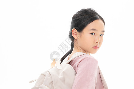 背着书包的小女孩女童高清图片素材