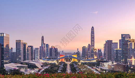 深圳市民中心深圳福田夜景背景