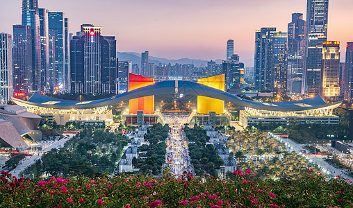 云南市民中心深圳福田夜景背景