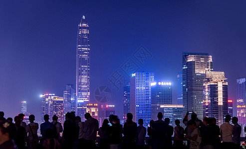 深圳福田夜景繁荣高清图片素材