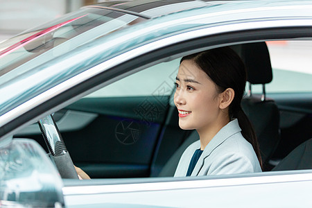 司机招募商务女性白领美女司机驾车背景