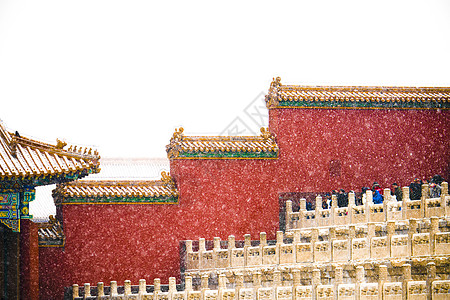 故宫红墙北京故宫雪景背景