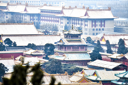 北京故宫雪景背景图片