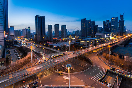 城市高架车流延时摄影背景图片