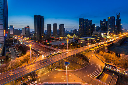 城市高架车流延时摄影背景图片