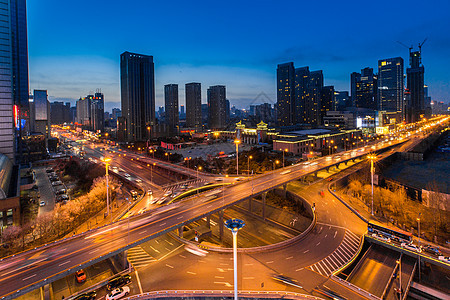 城市高架车流延时摄影背景图片