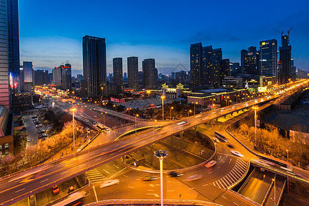 城市高架车流延时摄影背景图片