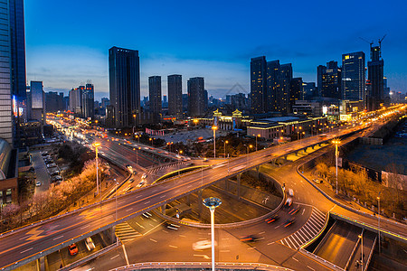 城市高架车流延时摄影背景图片