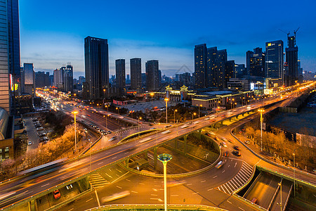 城市高架车流延时摄影背景图片