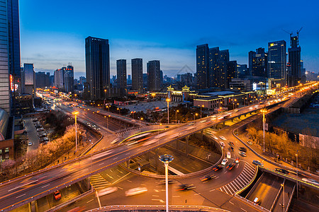 城市高架车流延时摄影背景图片