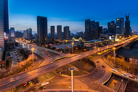 城市高架车流延时摄影背景图片