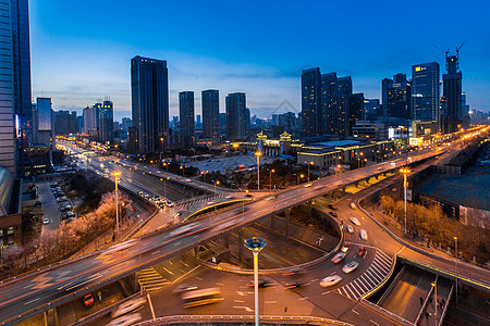 城市高架车流延时摄影背景图片