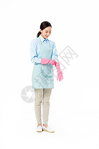 家政服务女性戴手套背景图片
