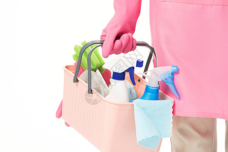 保洁服务家政服务女性清洁准备背景