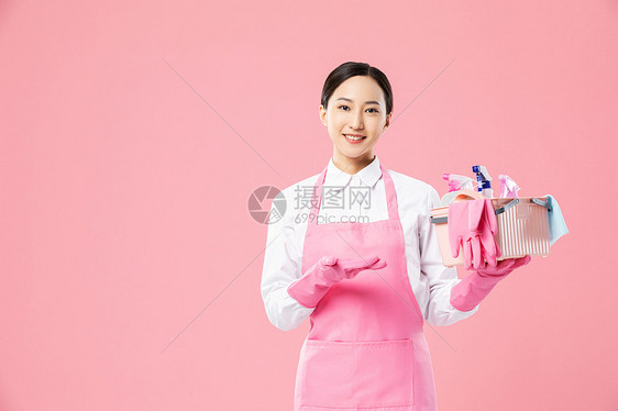 家政服务女性手提清洁工具图片