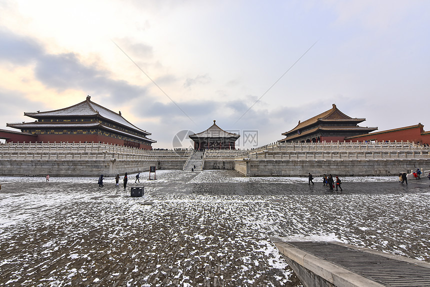 北京故宫博物院冬季下雪图片