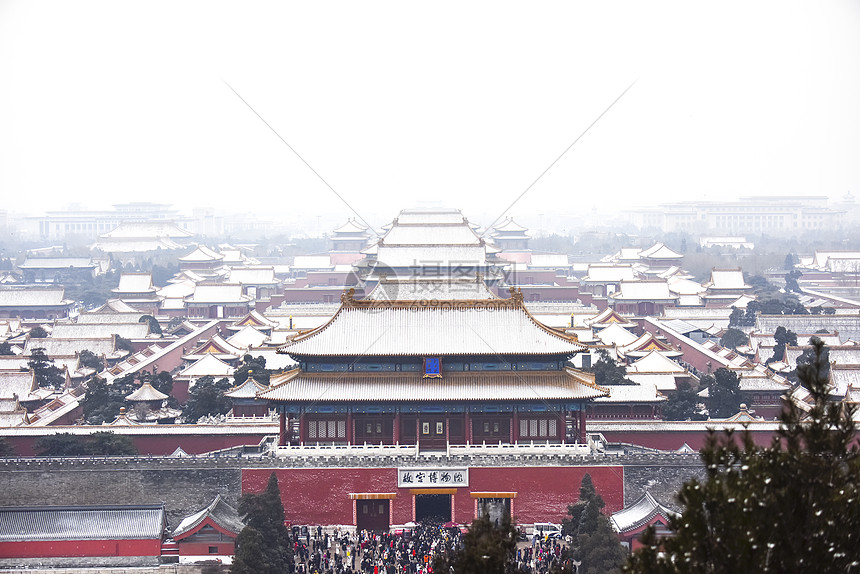 北京故宫博物院的雪景 第1页