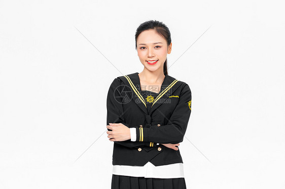  学院风大学生JK服美女形象图片