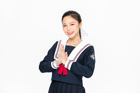  学院风大学生JK服美女形象图片