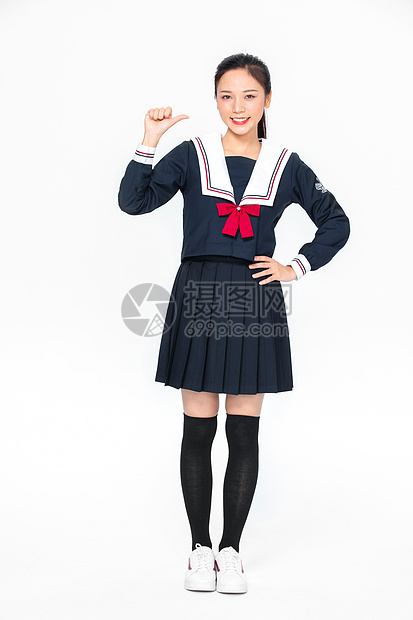 学院风大学生JK服美女形象图片