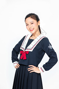 学院风大学生JK服美女形象图片