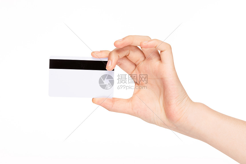 手持银行卡信用卡特写图片