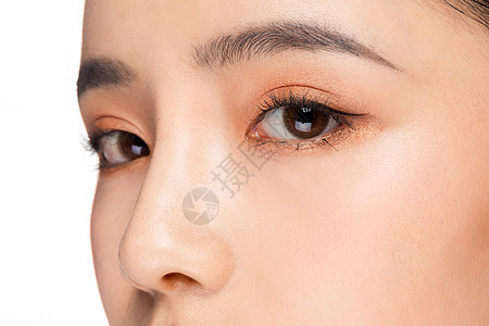 女性眼睛眉毛眼部细节特写背景图片