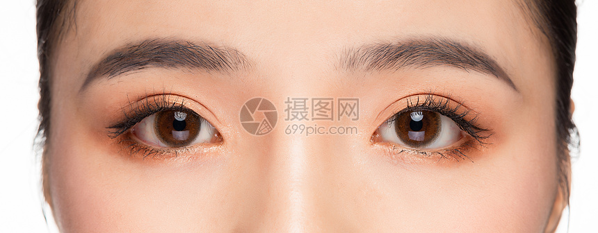 女性双眼眼睛眉毛眼部特写