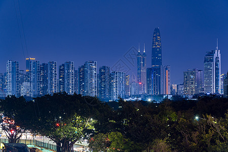 夜景深圳城市中心金融高清图片素材