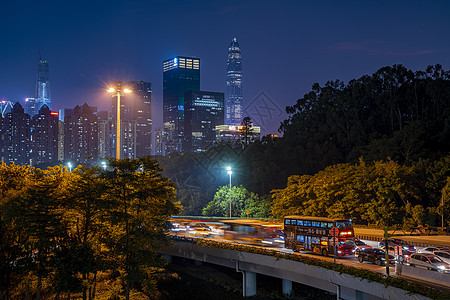 深圳平安夜景深圳公交车背景