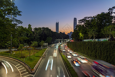 深圳科技园夜景深圳城市交通背景