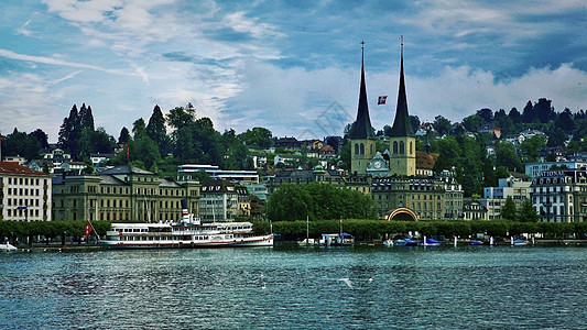 瑞士卢塞恩圣莱奥德伽尔教堂高清图片