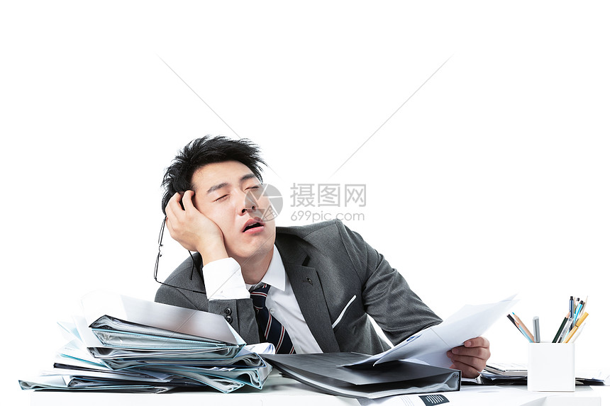 商务男性工作疲惫劳累