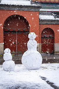 堆雪人风景降温高清图片