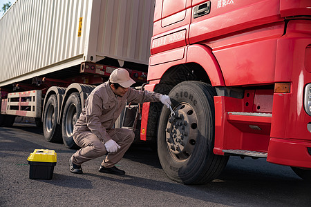 货运车辆货车司机检修车辆背景