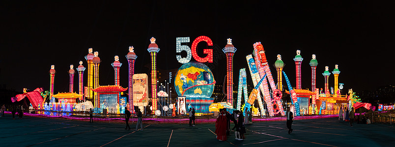 深圳欢乐灯会5G彩灯背景图片