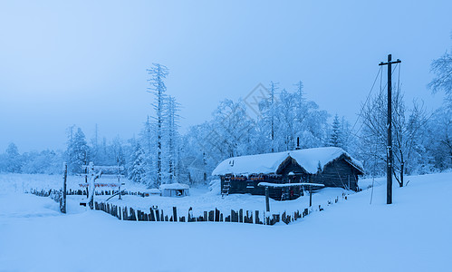 雪中人吉林长白山国家森林公园冰天雪地雾凇风光背景