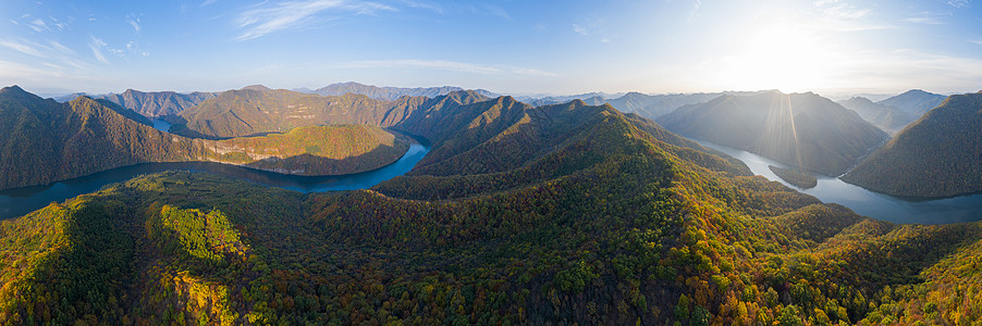 老牛湾秋天的风景背景