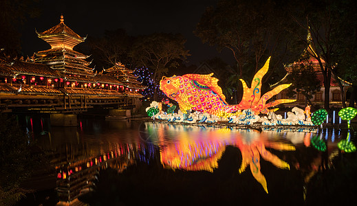 深圳锦绣中华自贡灯会背景