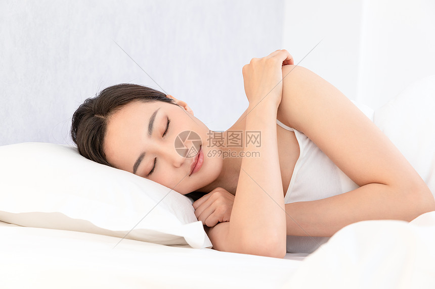 照片 人物情感 青年居家女性睡觉睡眠.