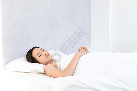 青年居家女性睡觉睡眠图片