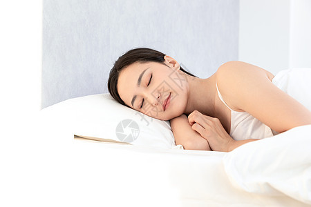 青年居家女性睡觉睡眠图片